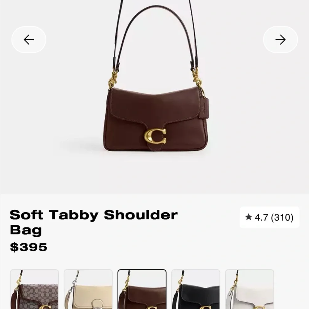 Coach Soft Tabby Shoulder Bag - Dark Brown - Picture 6 of 13